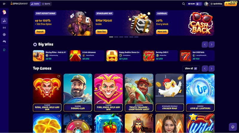 Spingranny bonus, spingranny live casino